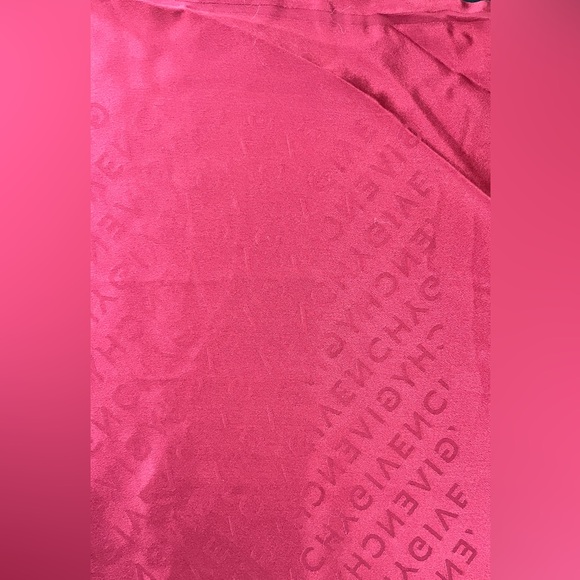 [SOLD] Givenchy Burgundy Maroon 100% Silk Scarf - Picture 5 of 8